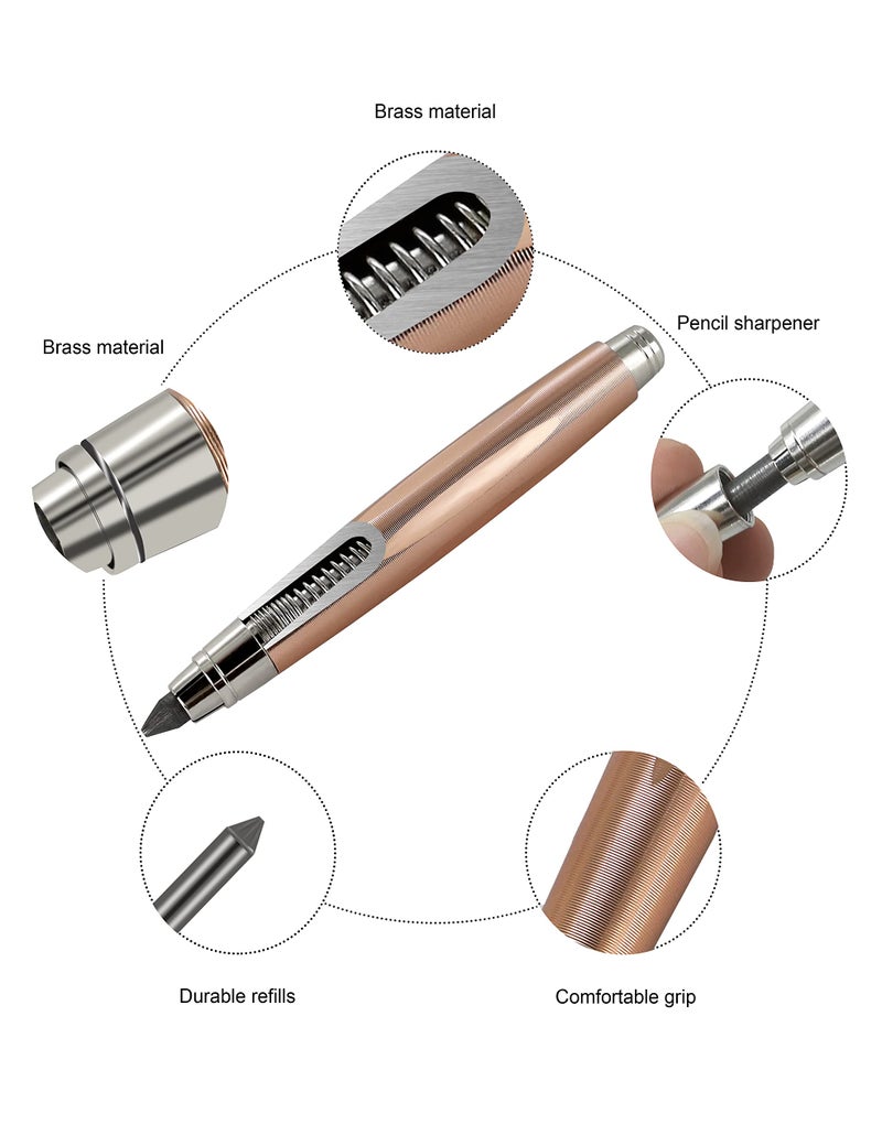 WSD Sketch Up 5.6mm Mechanical Pencil Mechanical Clutch with Built Sharpener (Gold) - Image 3
